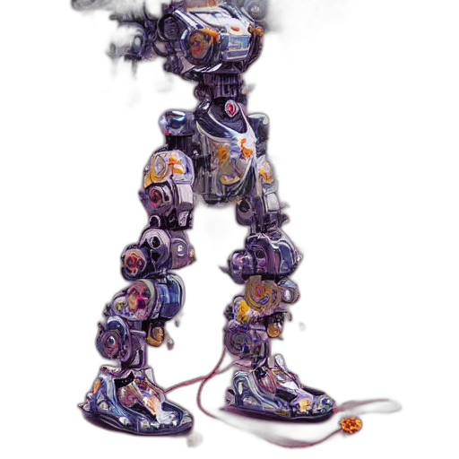 robot, weapon, concept art, 3d render, pixel art, cyberpunk, vfx, art transparent PNG cut-out
