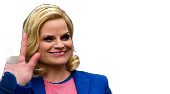 face, leslie, knope, show transparent PNG cut-out