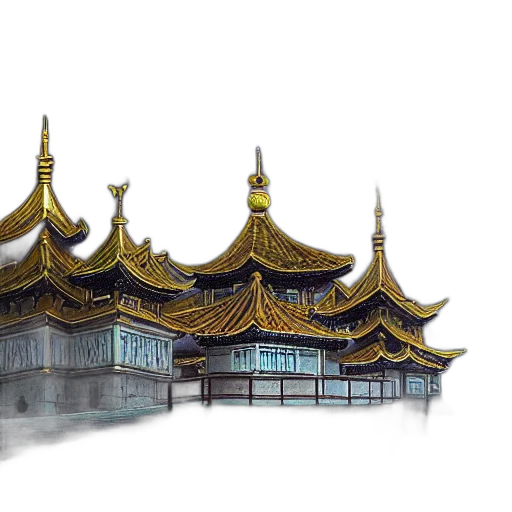 building, crown, staff, concept art, photorealistic, 3d render, watercolor, fog transparent PNG cut-out