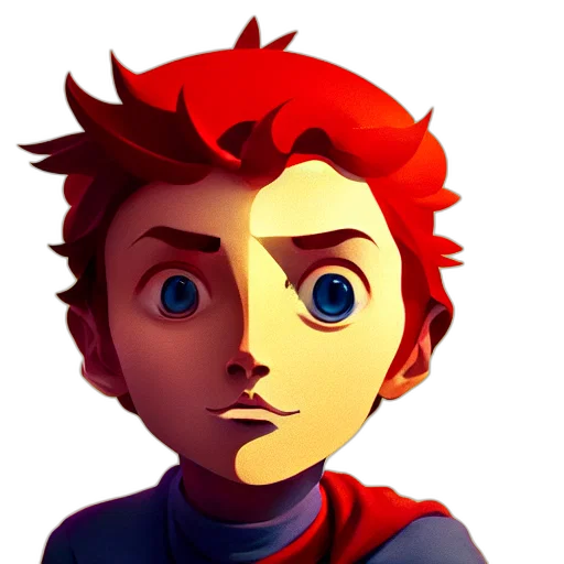 face, staff, concept art, cartoon, pixel art, 3d render, red, icon transparent PNG cut-out