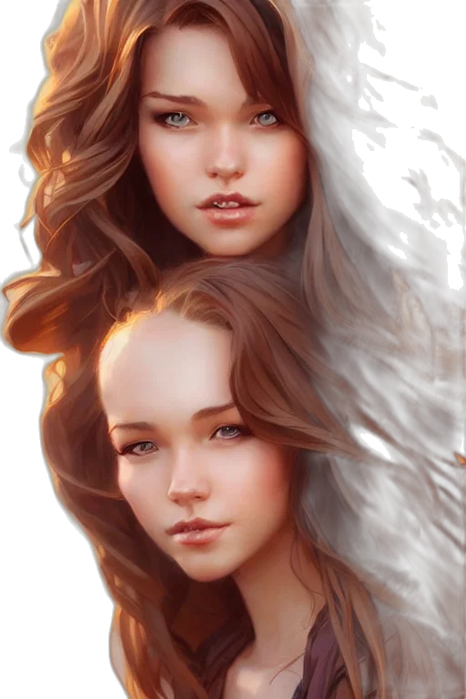 face, hair, crown, photorealistic transparent PNG cut-out