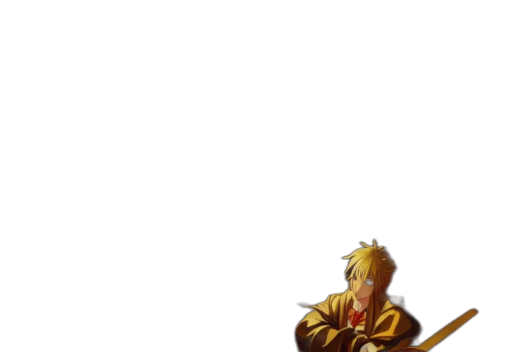 weapon, sword, jacket, staff transparent PNG cut-out