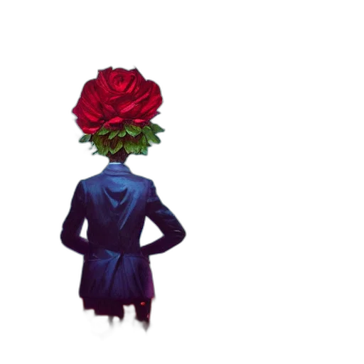 flower, dress, crown, jacket, pixel art, concept art, vaporwave, watercolor transparent PNG cut-out