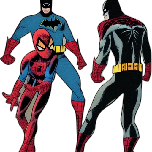 comic book art, concept art, batman, half transparent PNG cut-out