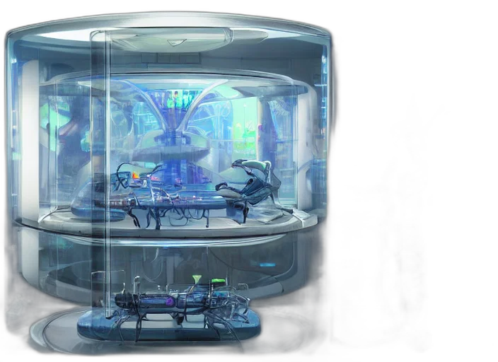 robot, furniture, concept art, 3d render, underwater, outer space, mad, biopunk transparent PNG cut-out