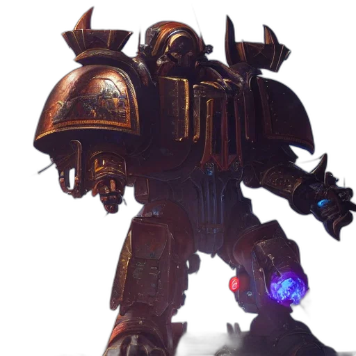robot, weapon, staff, concept art, fantasy art, 3d render, portrait, warhammer transparent PNG cut-out
