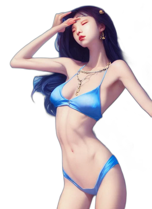 jewelry, fantasy art, photorealistic, concept art, oil painting, beach, blue, pastel transparent PNG cut-out