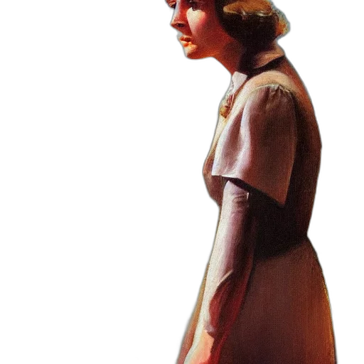 dress, hat, face, staff, photorealistic, oil painting, concept art, watercolor transparent PNG cut-out