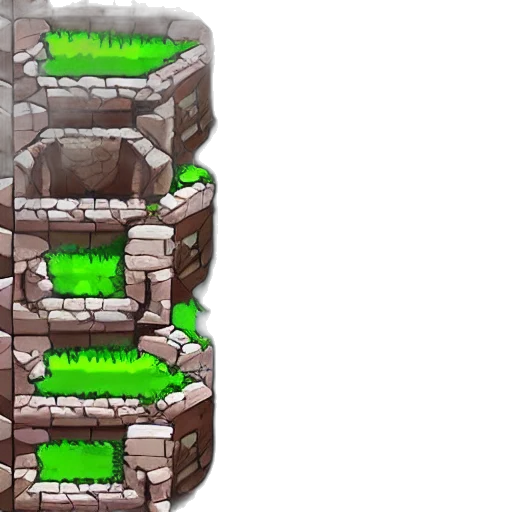 building, 3d render, pixel art, concept art, forbidden, catacombs, isometric, asset transparent PNG cut-out