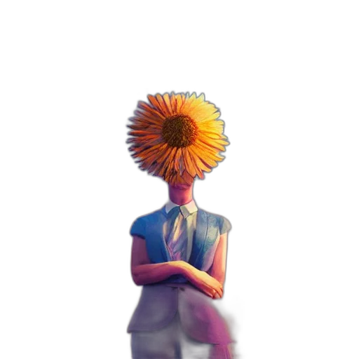 flower, dress, mask, umbrella, pixel art, concept art, 3d render, watercolor transparent PNG cut-out