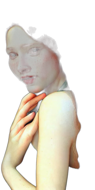 face, dress, creature, jewelry, photorealistic, 3d render, vaporwave, concept art transparent PNG cut-out