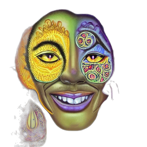 mask, face, jewelry, photorealistic, 3d render, concept art, fantasy art, adult transparent PNG cut-out