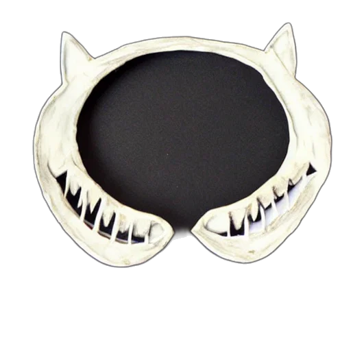 mask, jewelry, crown, hat, monochrome, cat, fangs, frame transparent PNG cut-out