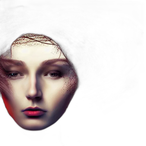 face, mask, hat, crown, photorealistic, 3d render, fantasy art, concept art transparent PNG cut-out
