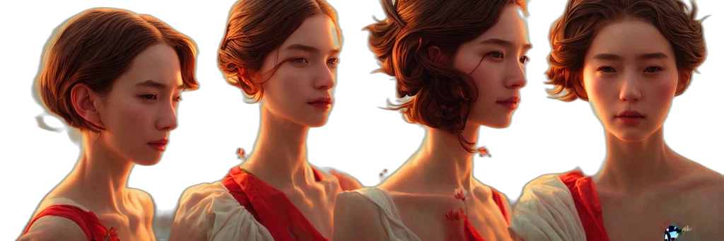 dress, face, photorealistic, concept art transparent PNG cut-out