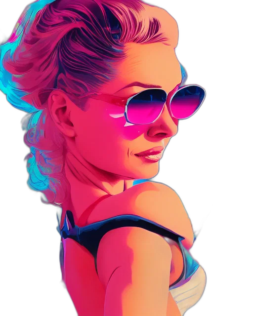 face, jacket, comic book art, cyberpunk transparent PNG cut-out