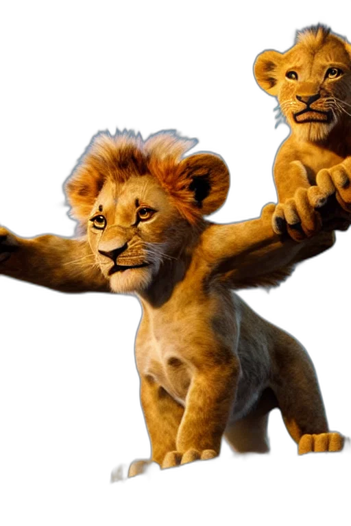 animal, crown, 3d render, concept art transparent PNG cut-out