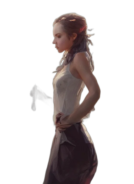 dress, staff, sword, weapon, concept art, fantasy art, photorealistic, oil painting transparent PNG cut-out