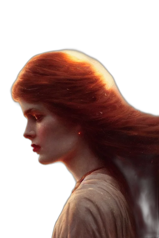 hair, face, crown, concept art, photorealistic, fantasy art, oil painting, fire transparent PNG cut-out