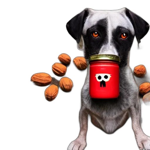 food, photorealistic, cultist, dog, glowing, red, eyes, holding transparent PNG cut-out