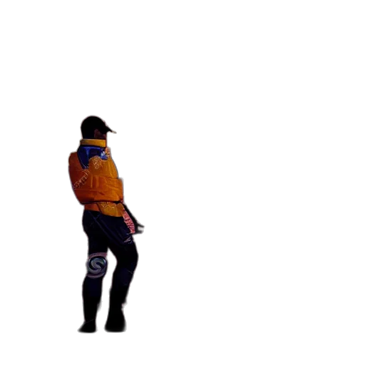 jacket, staff, weapon, robot transparent PNG cut-out