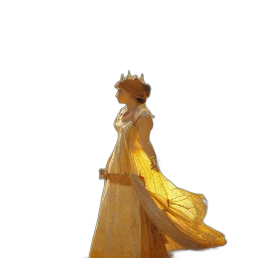 dress, crown, staff, jewelry transparent PNG cut-out