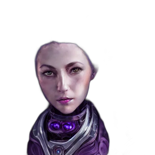 face, robot, mask, staff, fantasy art, concept art, cyberpunk, photorealistic transparent PNG cut-out