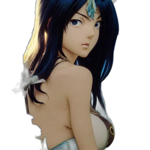 dress, jewelry, crown, staff transparent PNG cut-out