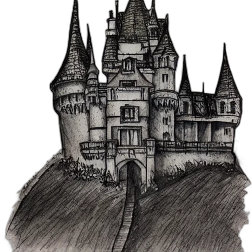 crown, building, concept art, fantasy art, watercolor, pencil sketch, fog, city street transparent PNG cut-out