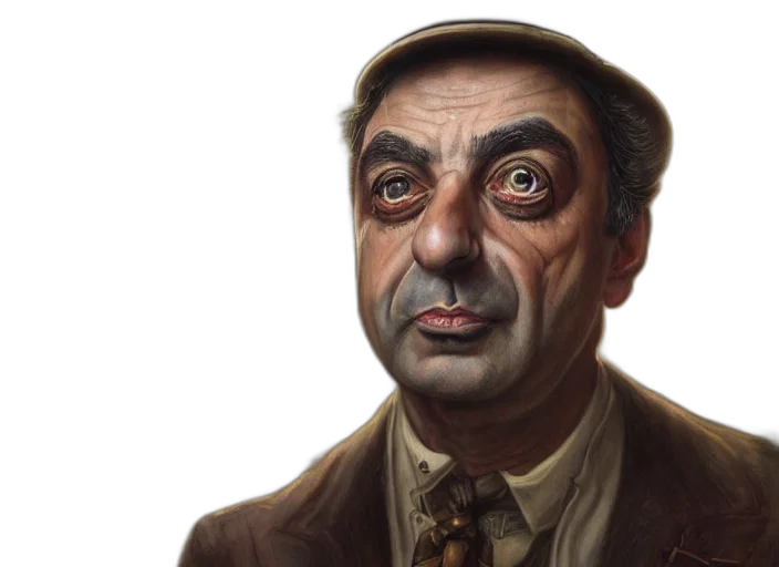 face, hat, staff, photorealistic transparent PNG cut-out