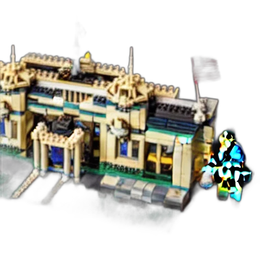 building, crown, 3d render, pixel art transparent PNG cut-out