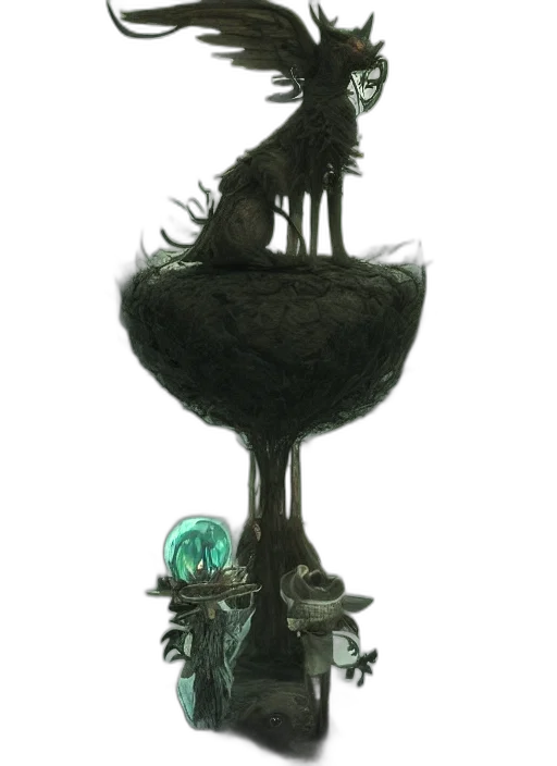 crown, staff, dragon, creature transparent PNG cut-out