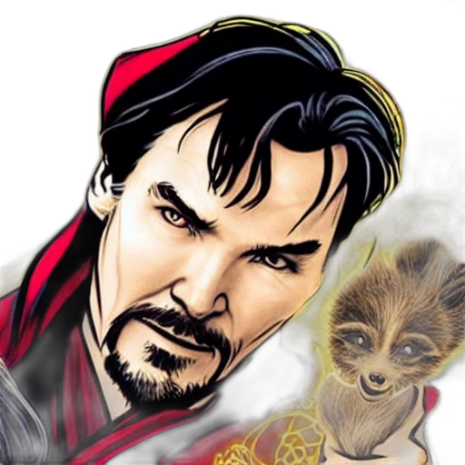 comic book art, concept art, fantasy art, photorealistic, doctor, strange, doolittle transparent PNG cut-out