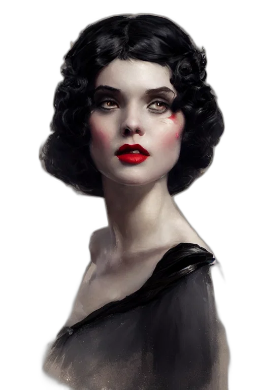face, crown, dress, fantasy art, photorealistic, concept art, oil painting, red transparent PNG cut-out