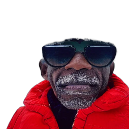 jacket, face, hat, staff transparent PNG cut-out