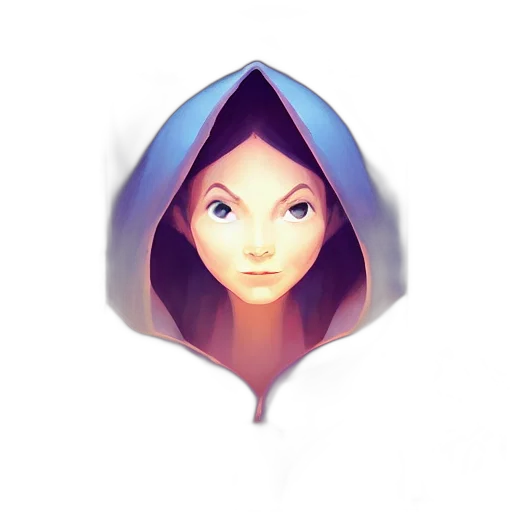 umbrella, face, mask, hat, fantasy art, concept art, 3d render, pixel art transparent PNG cut-out