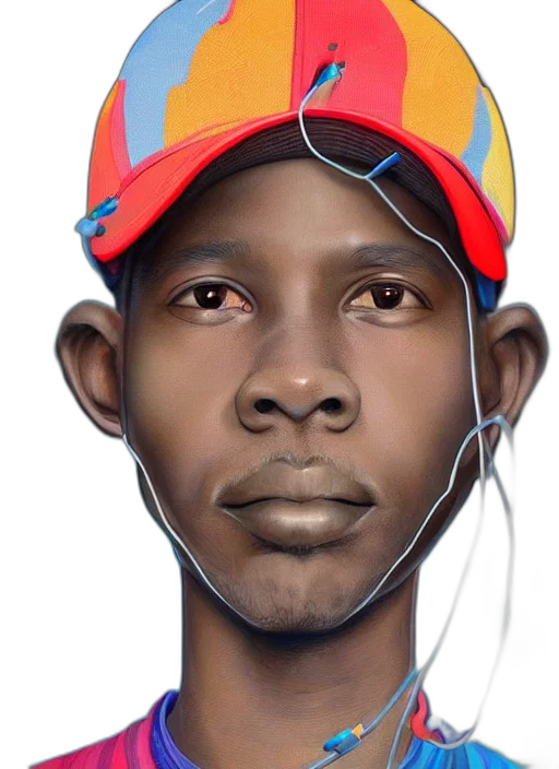 face, hat, photorealistic, concept art, 3d render, cartoon, colourful, caricature transparent PNG cut-out