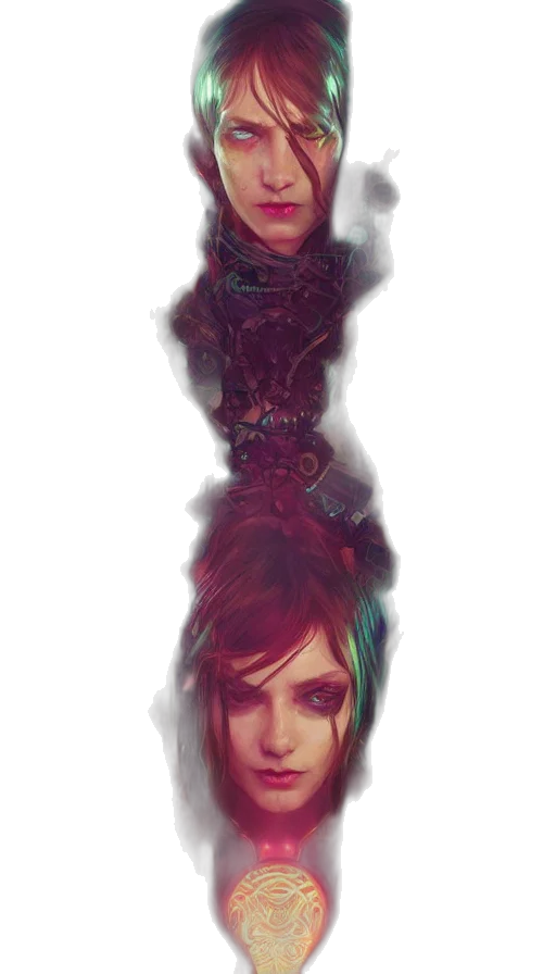 face, sword, staff, dress transparent PNG cut-out