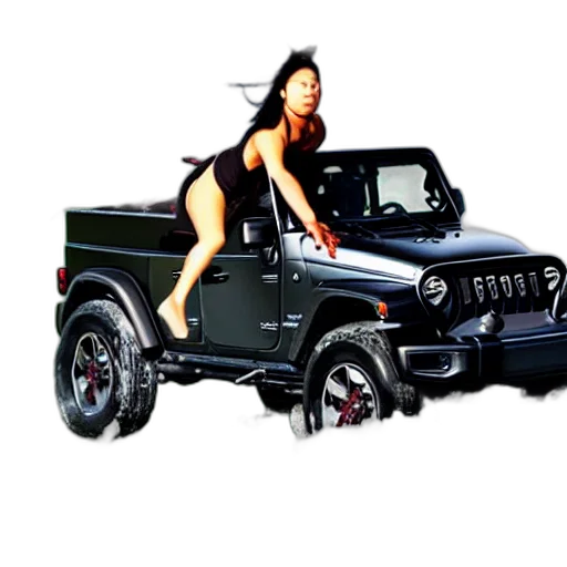 car, photorealistic, 3d render, pixel art, concept art, angry, asian, girl transparent PNG cut-out