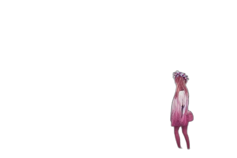 creature, hair, dress, animal, 3d render, concept art, vaporwave, pixel art transparent PNG cut-out