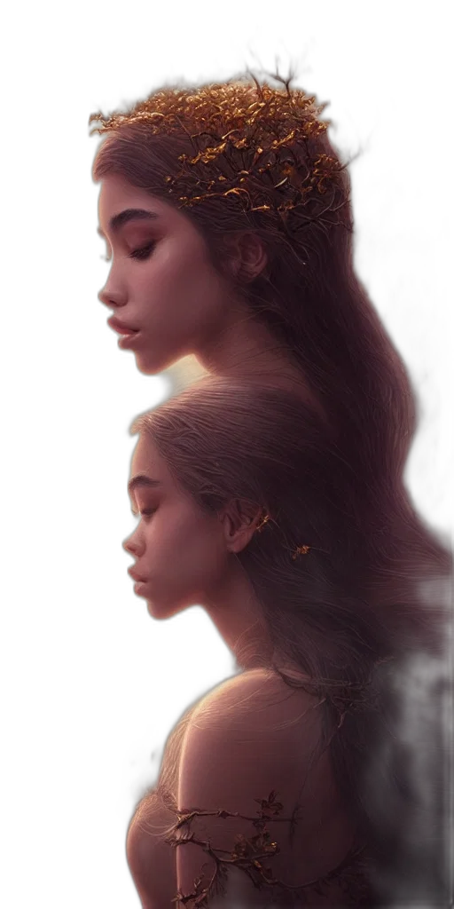 hair, crown, face, jewelry transparent PNG cut-out