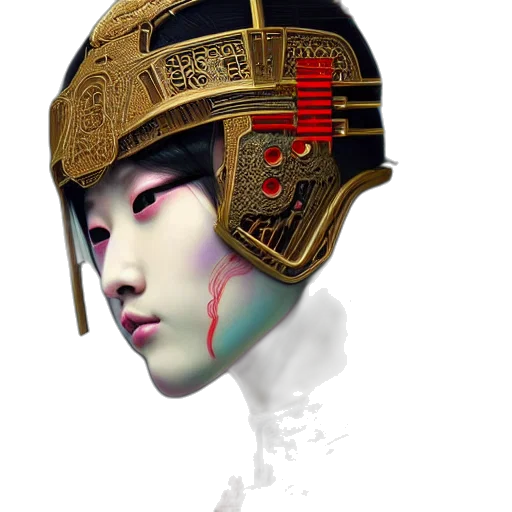 mask, face, crown, robot, photorealistic, concept art, fantasy art, cyberpunk transparent PNG cut-out