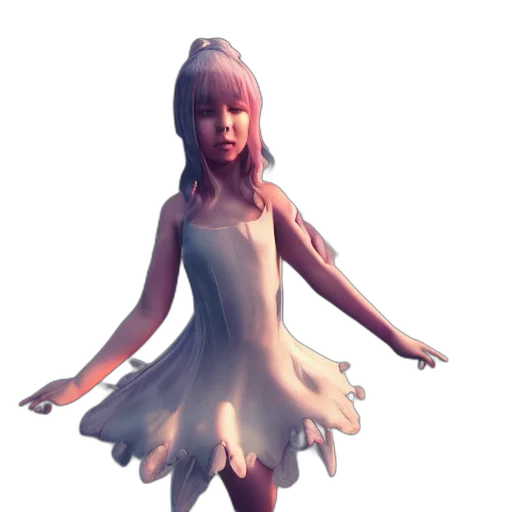 dress, creature, robot, 3d render transparent PNG cut-out
