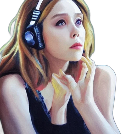 face, photorealistic, oil painting, watercolor transparent PNG cut-out