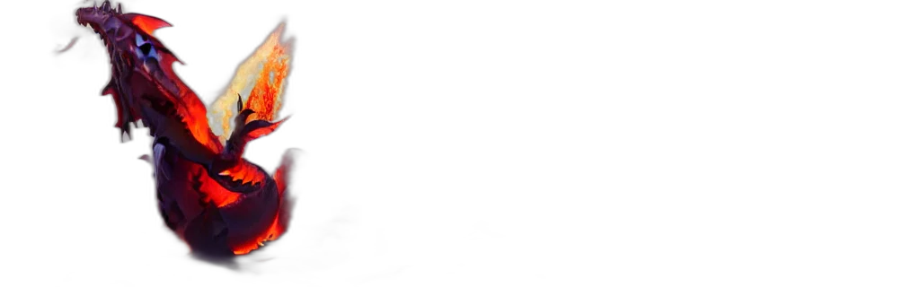 monochrome, dragon, breathing, fire transparent PNG cut-out