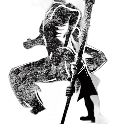 staff, sword, weapon, animal, concept art, comic book art, fantasy art, cartoon transparent PNG cut-out