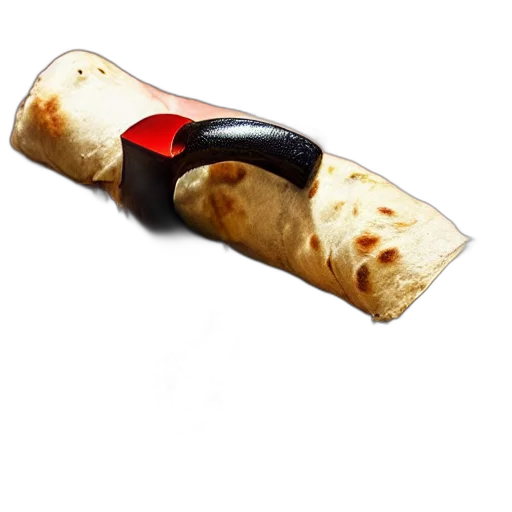 food, weapon, umbrella, sword, 3d render, photorealistic, fire, man transparent PNG cut-out