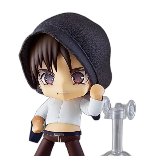 3d render, old, man, nendoroid, figurine, detailed, product, photo transparent PNG cut-out