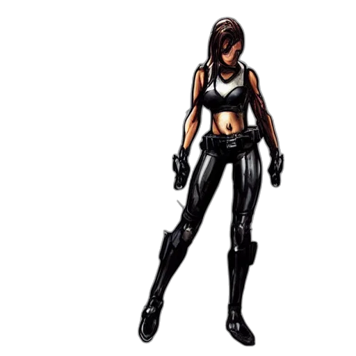 concept art, comic book art, pixel art, 3d render, rachel, cole, punisher, concept transparent PNG cut-out