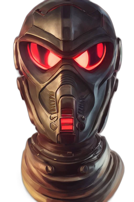 mask, robot, face, concept art transparent PNG cut-out